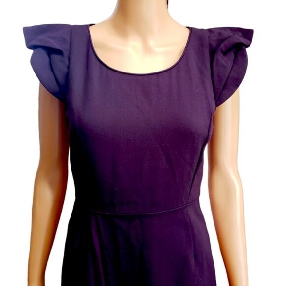 J. CREW 💯% Italian Wool Purple Styled Cap Sleeves Sheath Dress SIZE 4 - Picture 5 of 15